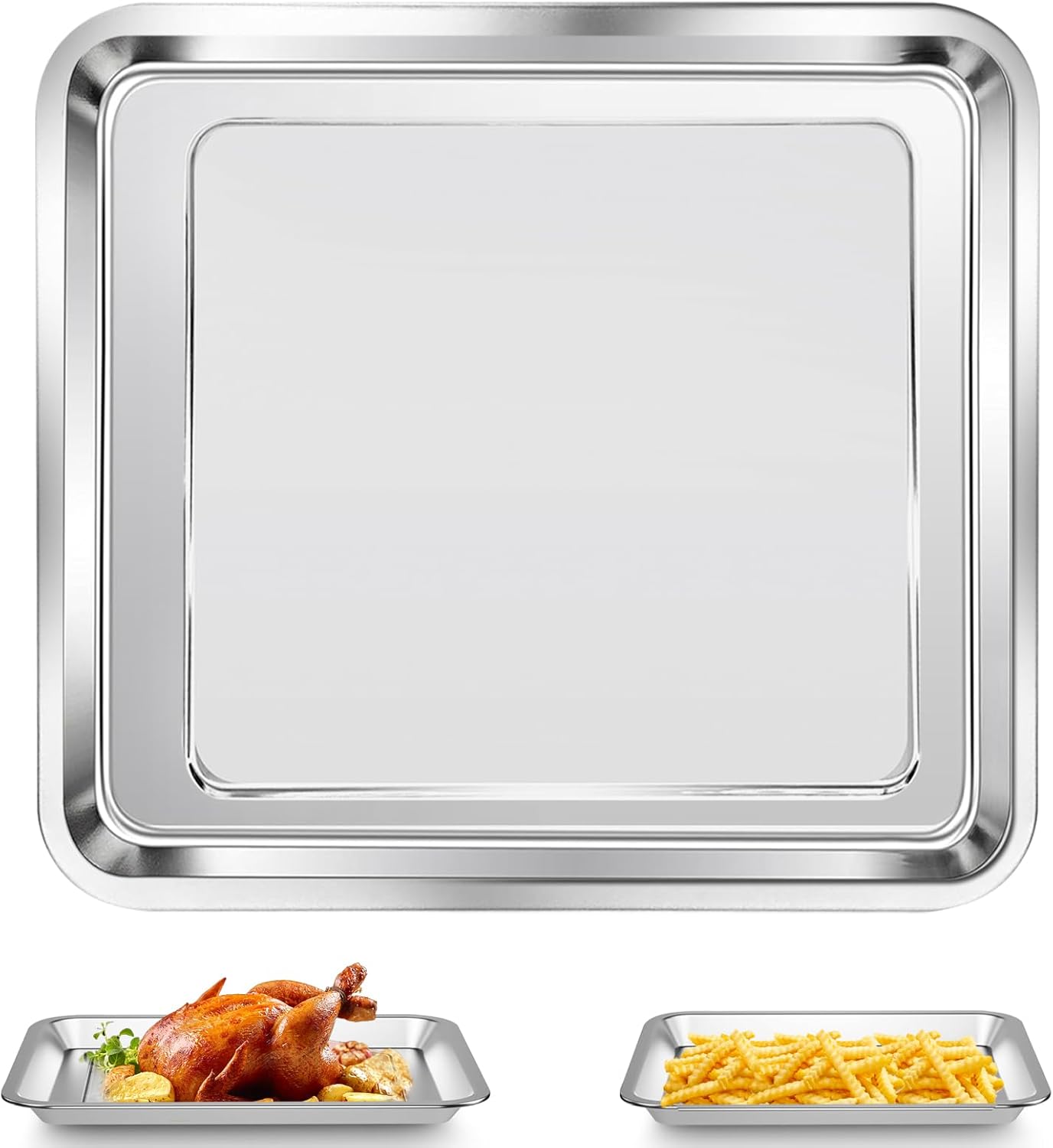 GXF Air Fryer Baking Pan for Nuwave Bravo 10 in 1 21 Qt Air Fryer Toaster Oven, 11.2'' * 10.5'' Air Fryer Grill Pan Grill Plate Crisper Plate Rack Parts Accessories Tray