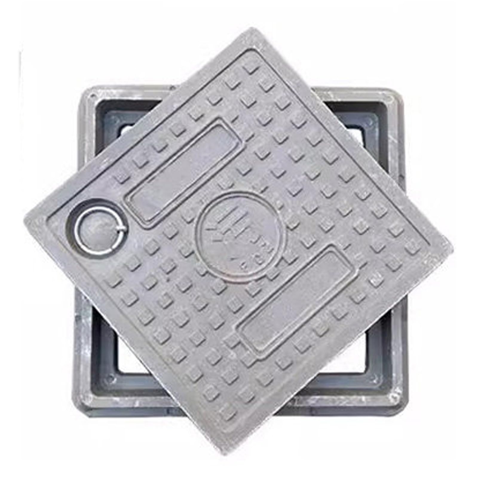 FCXWEVR NonSlip Embedded Access Cover & eResin Drain Lid with Grip Ring for Patio Sewer Park Ga (70x70x4cm/28x28x1.6in)
