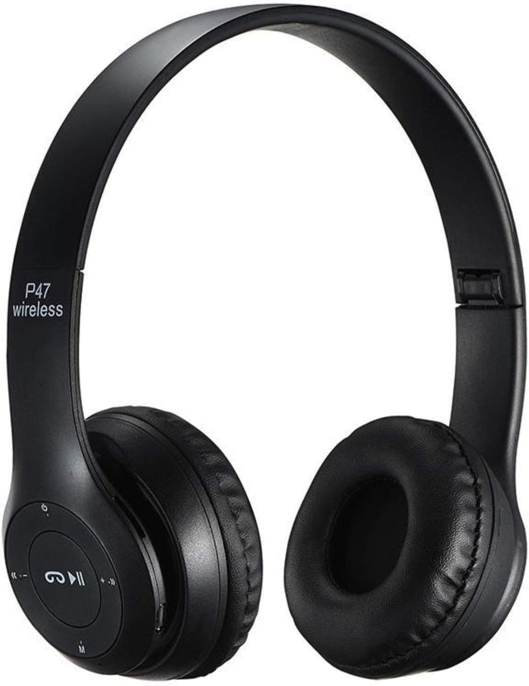 KFQ Wireless Bluetooth Over-Ear Headphones, Super Bass Foldable Stereo Headset Multifunction Headphone with HiFi Stereo Sound with Mic and SD Card Support (Black)