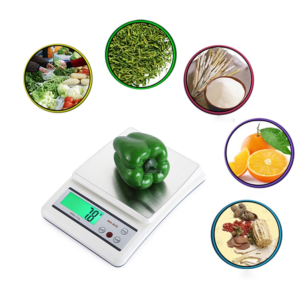 Báscula de Cocina Digital de 0,1 G, balanza electrónica de Alta precisión de 1 G para Pesar Alimentos y Hornear, balanza para medir dietas, balanza para Joyas