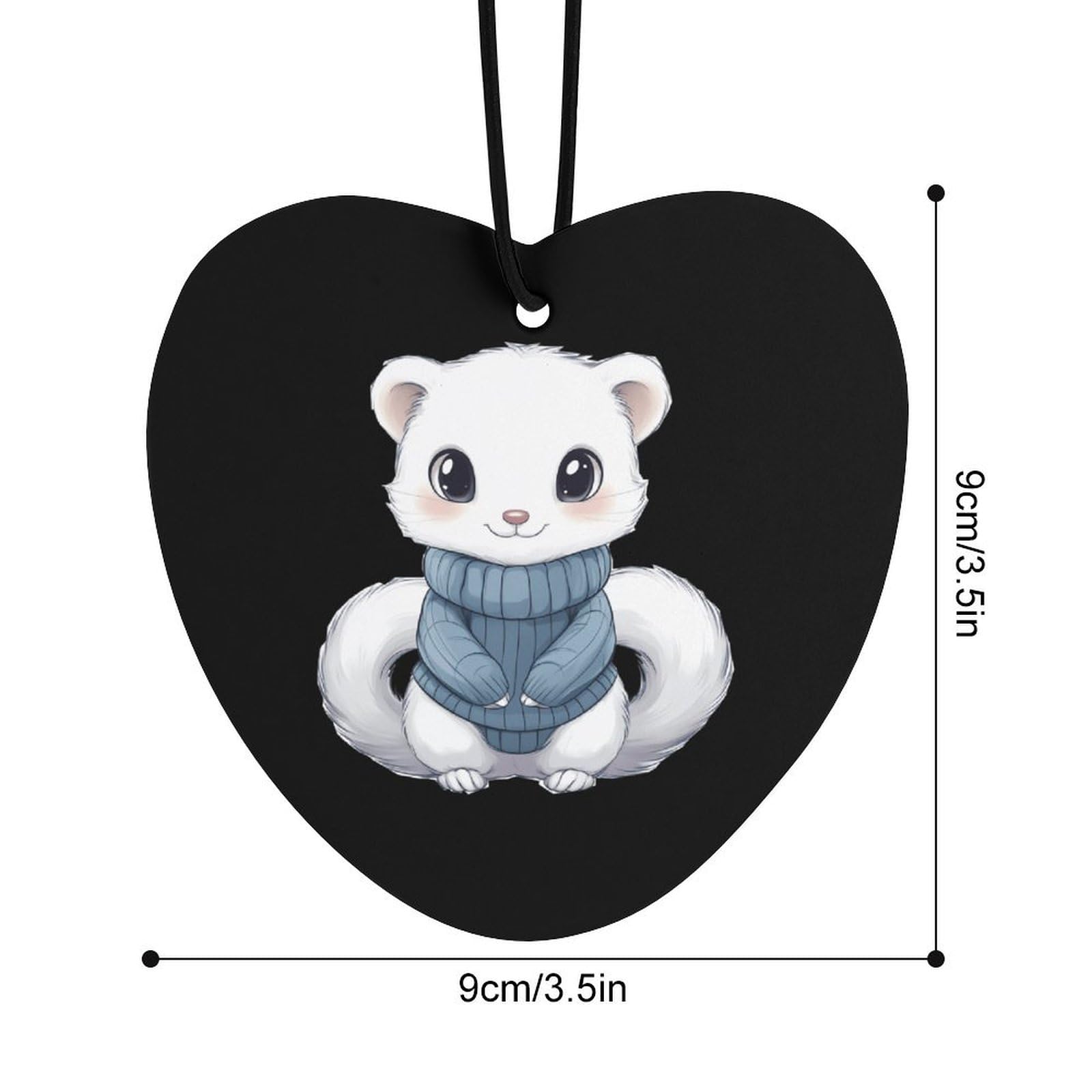 White Mink Car Air Freshener Hanging Aromatherapy Tablets for Car Accessories Love form