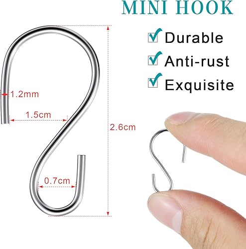 Miniatura 2 de Mini gancho en S de 1 pulgada de metal para colgar en forma de S gancho de alambre de hierro mini ganchos de almacenamiento para decoración del día