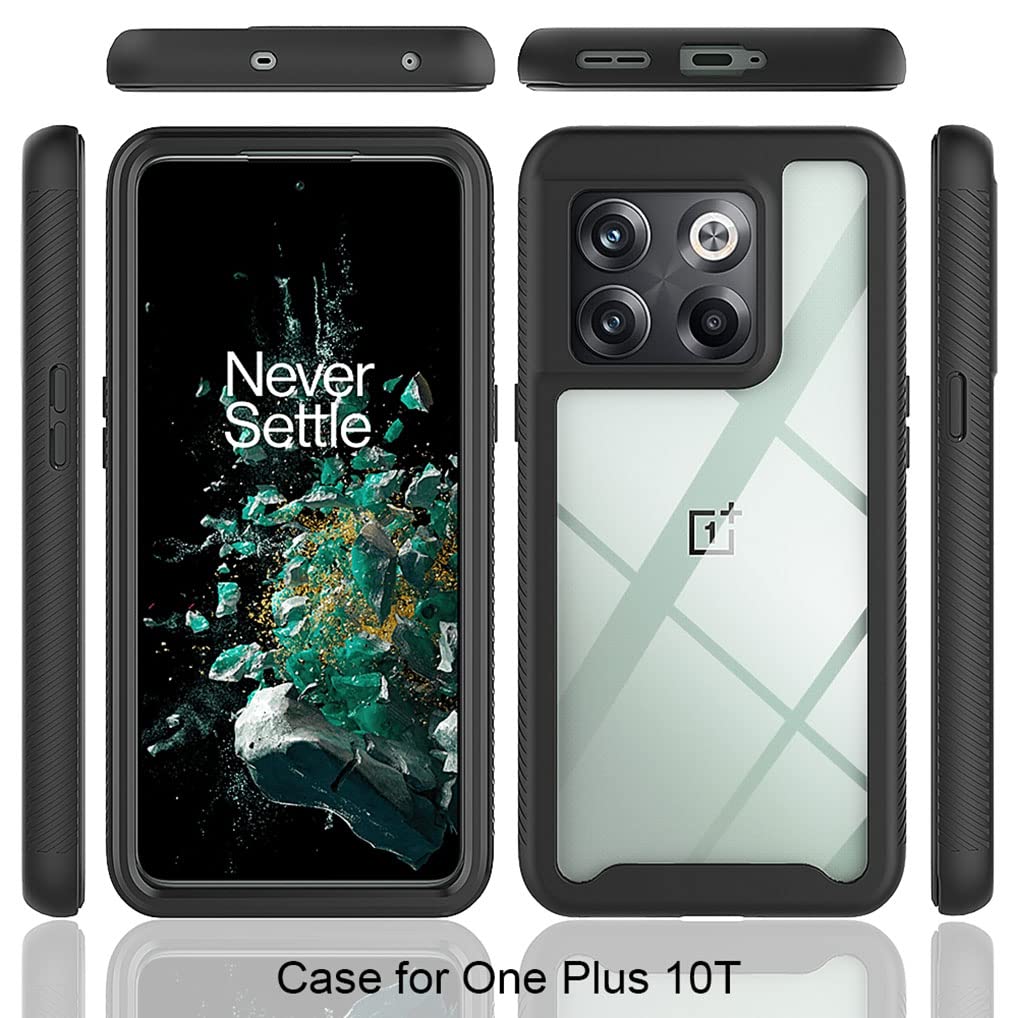 SEAHAI Cover OnePlus 10T 5G – Custodia Rigida Antiurto Trasparente Blu Scuro – Bumper TPU E PC - 2