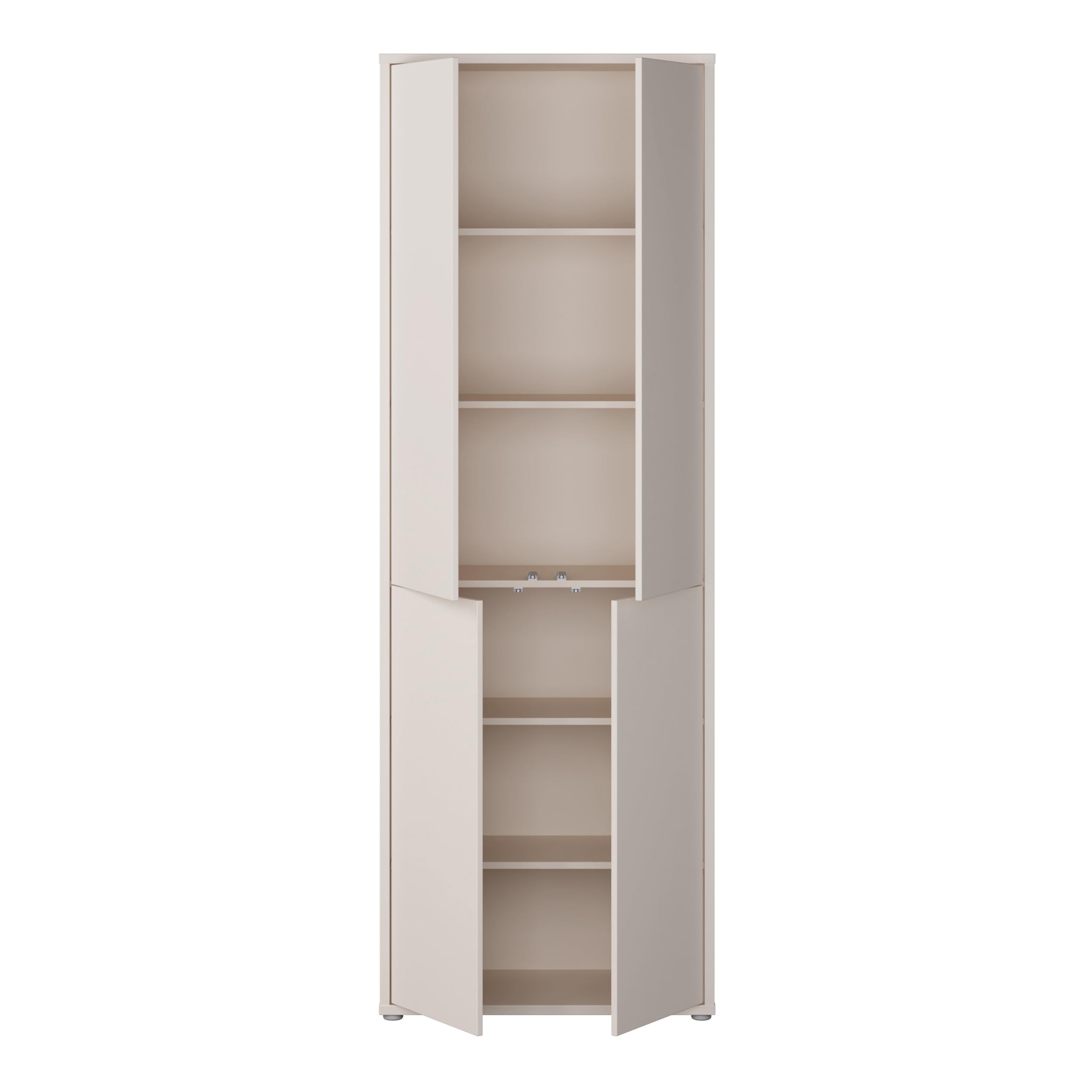 Forte Alice Springs Hochschrank 50, modern-minimalistisch, 4-türig, Wohn-/Esszimmer, Holzwerkstoff, Kaschmir Beige, 74,5 cm breit x 214,3 cm hoch x 34,9 cm tief