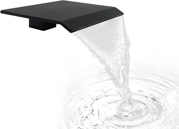 Drettyer Wall Mount Tub Spout,Soild Brass Waterfall Bath Bathtub Faucet for Bathroom (Square, Black)