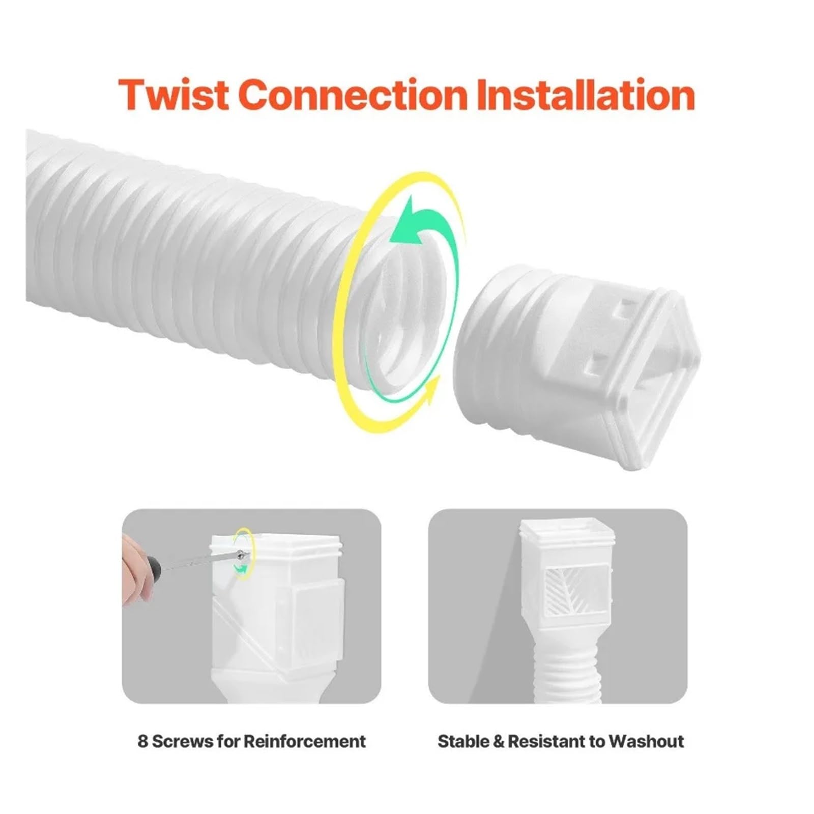 ExtensióN De CanalóN Paquete de 2 extensiones de bajante de canalón de lluvia, extensor de bajante Flexible, extensión de drenaje de bajante, extensible de 22 "a 63"