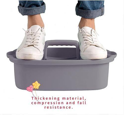 Miniatura 6 de Hioffice Cesta de almacenamiento de plástico grande con asa, organizador para productos de limpieza, baño, cocina, jardín, garaje, herramientas,