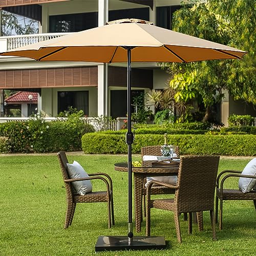Besportble Sun Umbrella Cafe Umbrella Fitting Half Circle Umbrella Pool Sun Canopy Beach Umbrella Part Umbrella Outdoor Patio Sunshade Canopy Umbrella Awning Polyester Cloth Khaki #TOP5