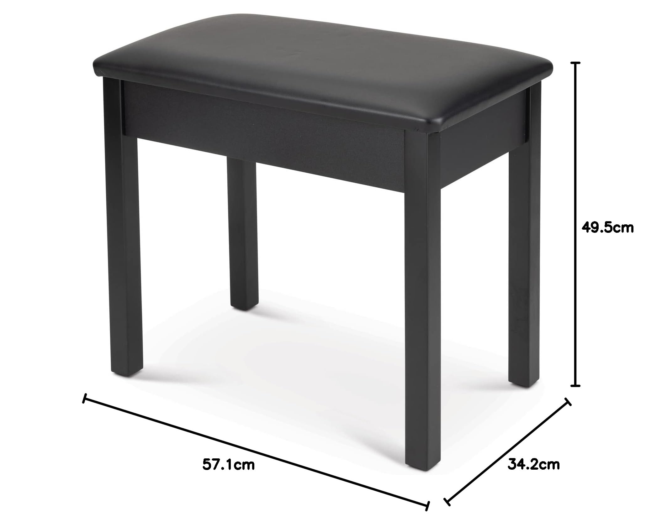 On Stage Stands Holzbank mit Klappdeckel, schwarz