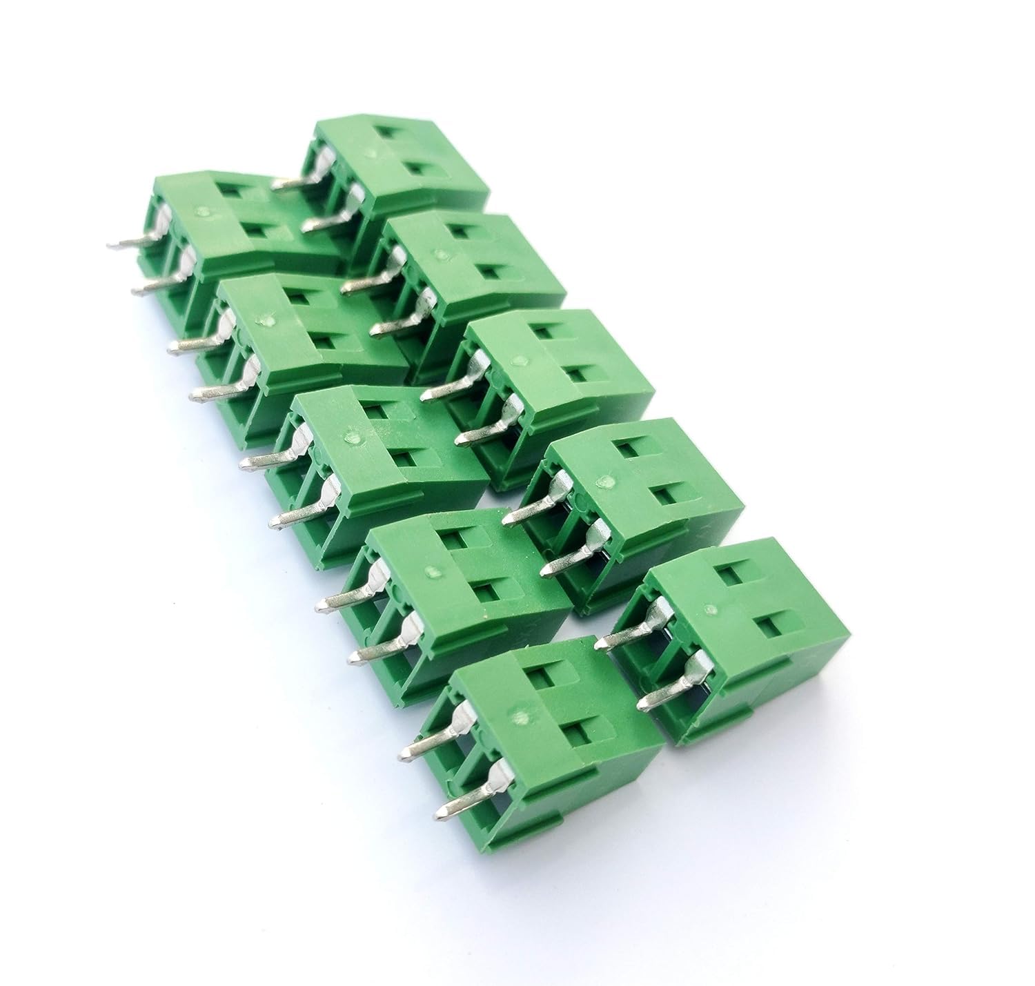 10PCS 2Pin Green PCB Mount Screw Terminal Block Connector YX-128, 5mm Pitch, AC 300V, 10A, 14-22 AWG-image-35