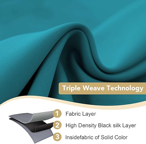 Miniatura 305 de H.Versailtex - Cortinas opacas con aislamiento térmico para oscurecer la habitación, cortinas extralargas, paneles con ojales