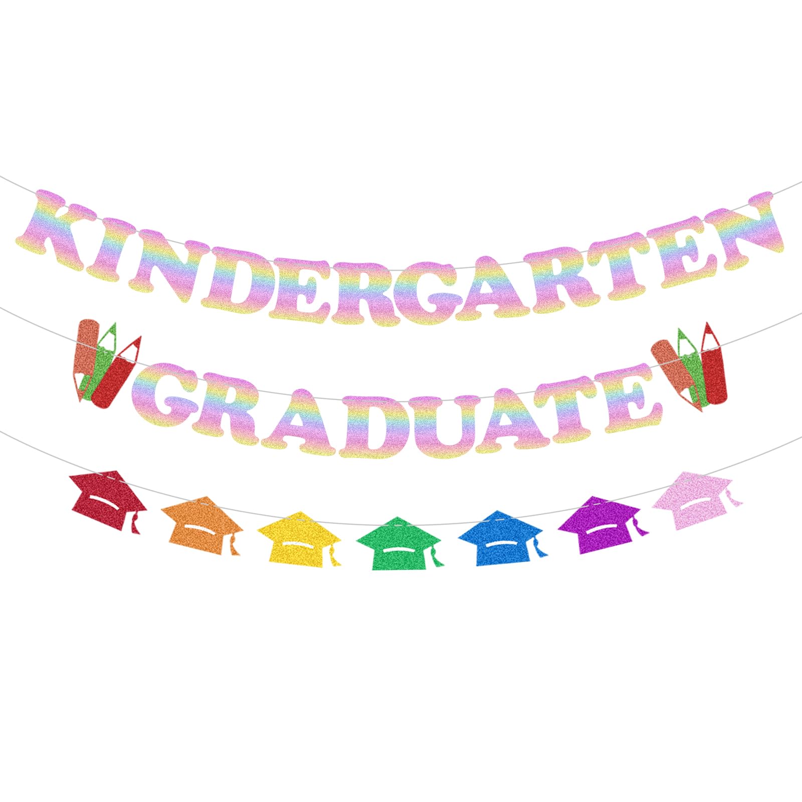 Kindergarten Graduation Decorations Banners, Preschool Graduation Decor, Congrats Grad Banners