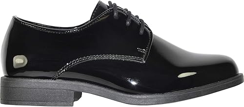 Miniatura 4 de VANGELO Zapato de vestir Oxford con cordones para niños, zapatos de esmoquin para bailes, uniformes, bodas, eventos formales, tamaño desde niños