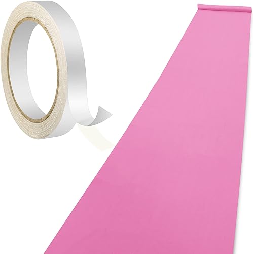 Miniatura 4 de Shappy Alfombra de pasillo rosa para fiesta, 1.94 ozm de grosor, con cinta de alfombra, alfombra de pasillo para graduados, bodas, fiestas, pista de