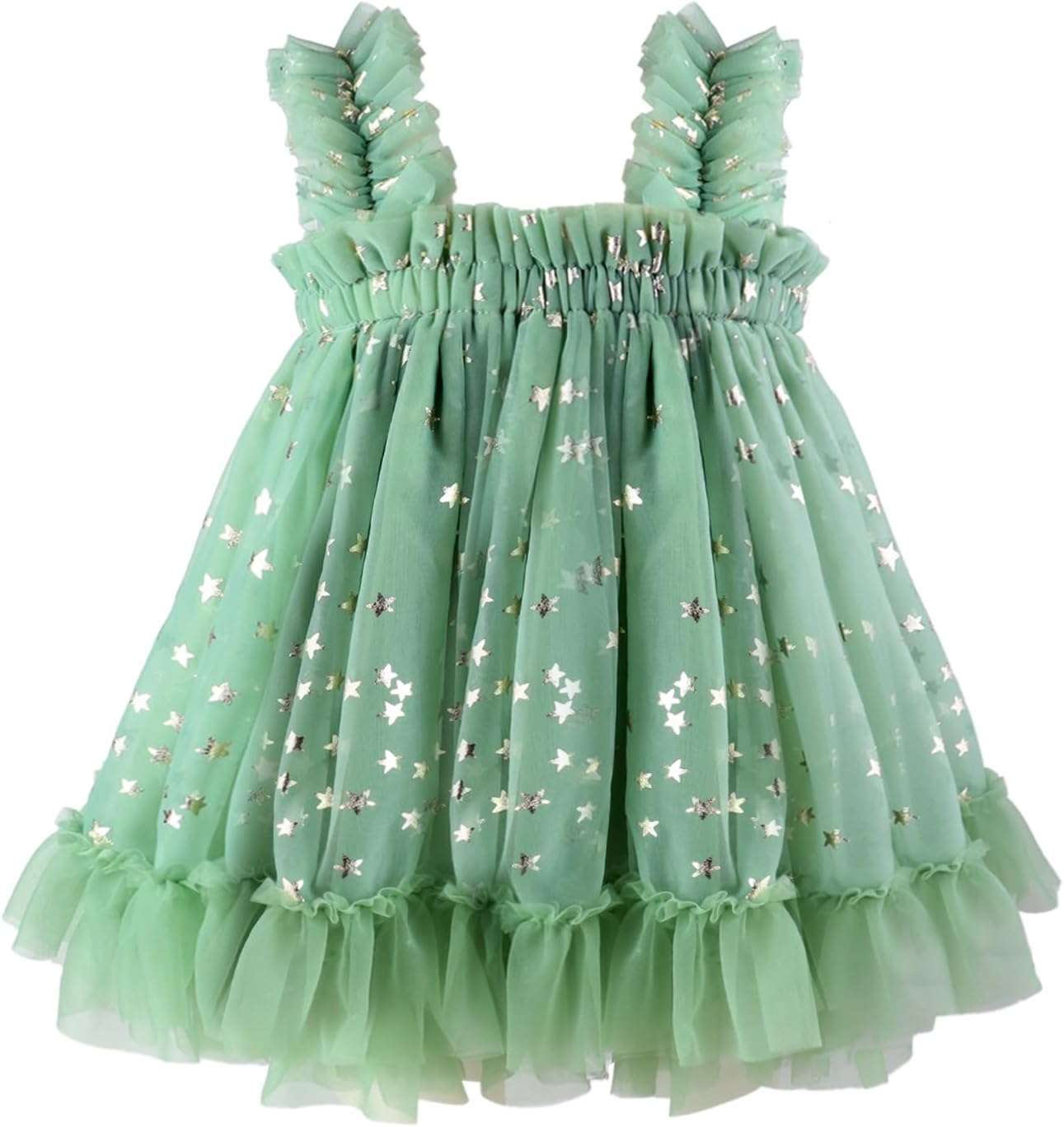 AGQT Baby Girls Tulle Tutu Dress Birthday Party Tulle Babydoll Dresses Size 6M-5T