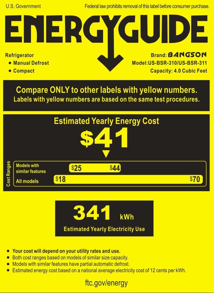 Miniatura 7 de BANGSON Refrigerador pequeño de 4.0 pies cúbicos con congelador, refrigerador pequeño con congelador inferior, para apartamento, dormitorio,