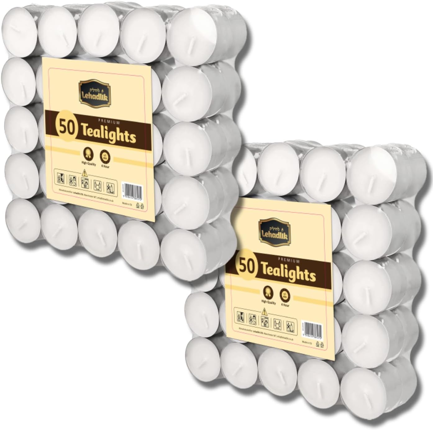 100 Smokeless Unscented White Tealight Tea Light Paraffin Wax Candles