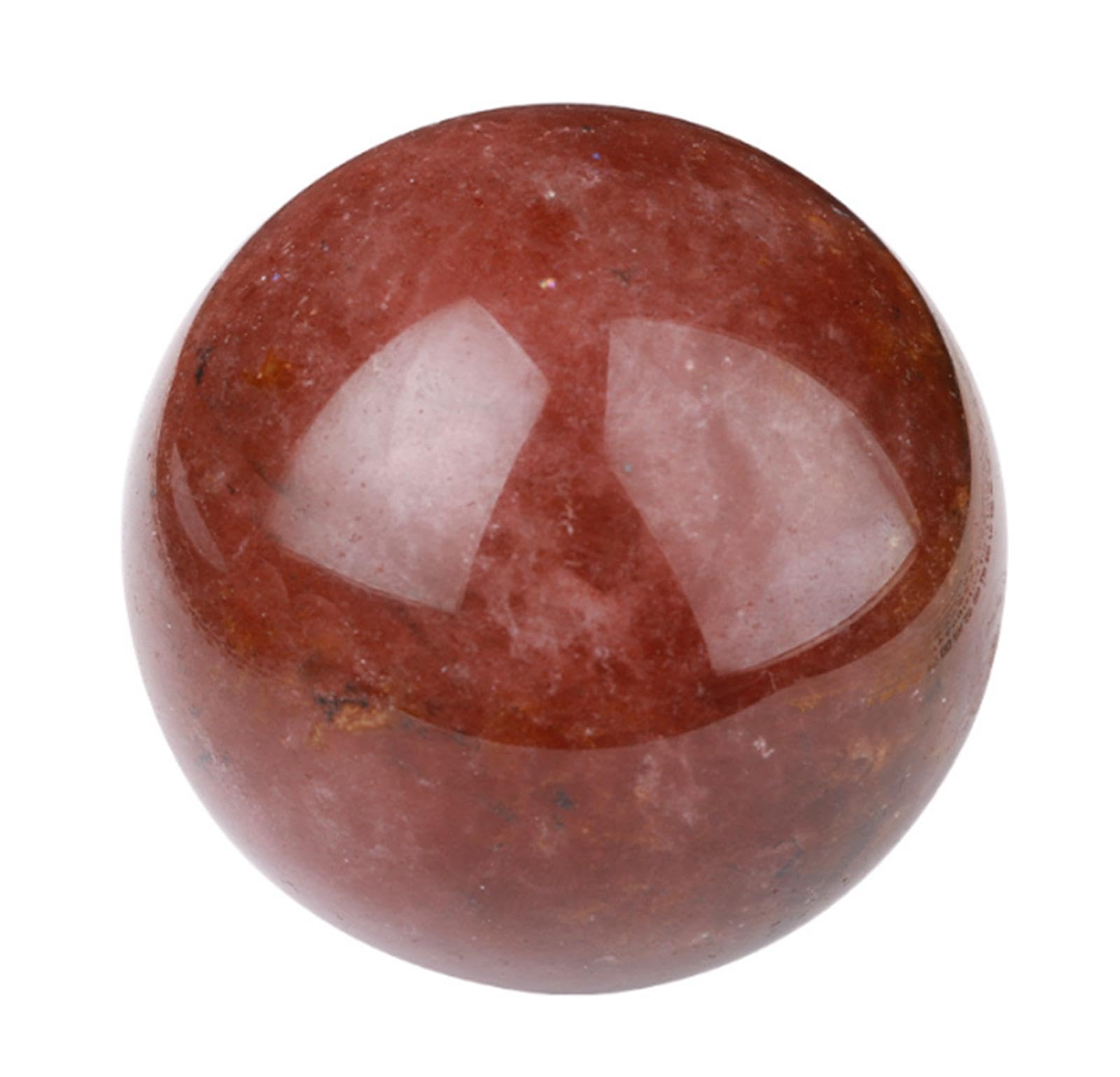 AUOQKQUT Red Strawberry Crystal Ball Stone Ornaments Magic Sphere Gift for Divination Photography Decoration,55-60mm