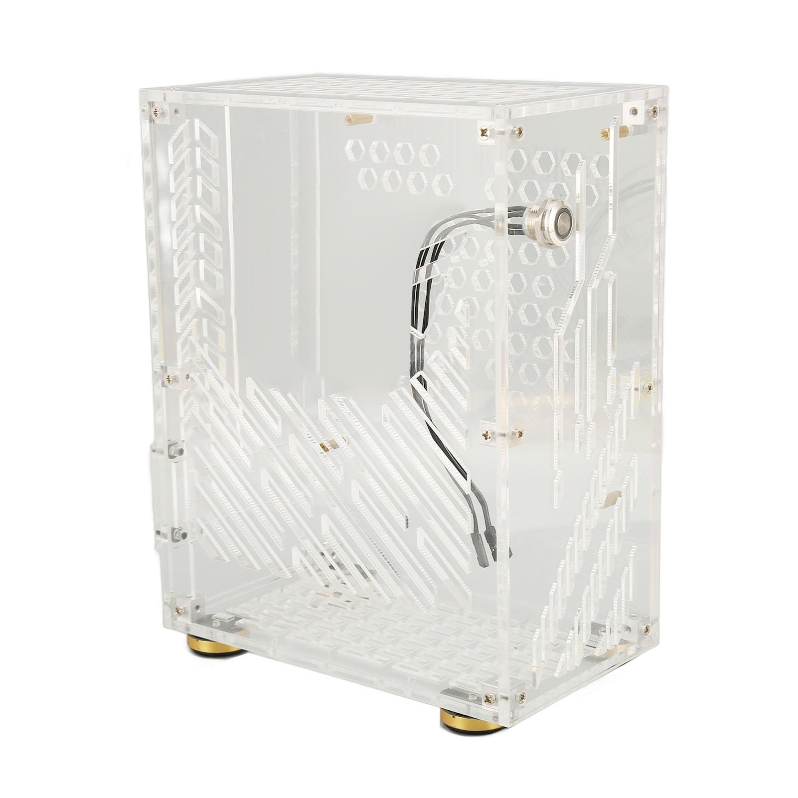 Case per Computer Mini ITX, capacità 4,3 Litri, Flusso D'aria a 360 Gradi, Pannello Laterale Trasparente, Supporto Alimentatore FLEX, Compatibile con SSD da 2,5 Pollici, Custodia
