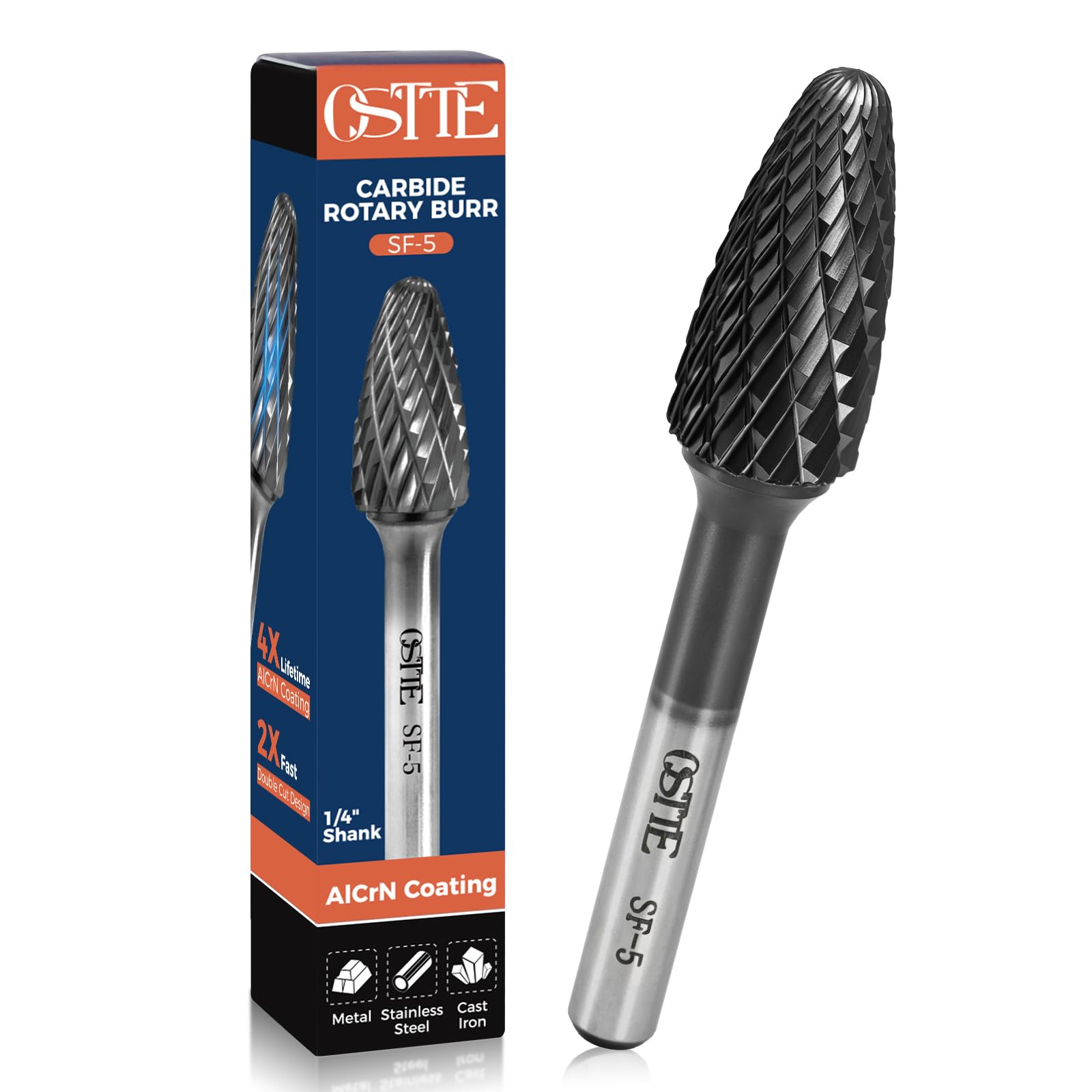 1Pcs AlCrN Carbide Burr (Pro), Double Cut for Hard Metal Working, SB-5 — Amazon image 11