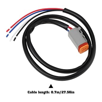 1pc 4 Pin Motorcycle LED Connector Plug Wiring Harness DT06-4S 0.7m Compatible with Harley-Davidson Compatible with Hella
