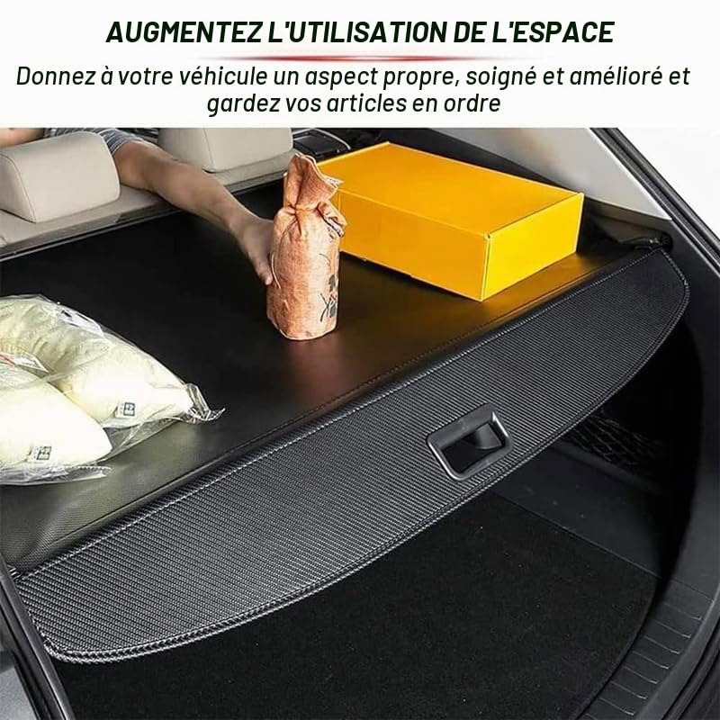 Étagère Arrière Rétractable De Coffre pour Peugeot Rifter 2018 2019 2020 2021 2022 2023 2024, Coffre Cover RéTractable Plage ArrièRe Chargement Panel Chargement Panel Luggage, Noir