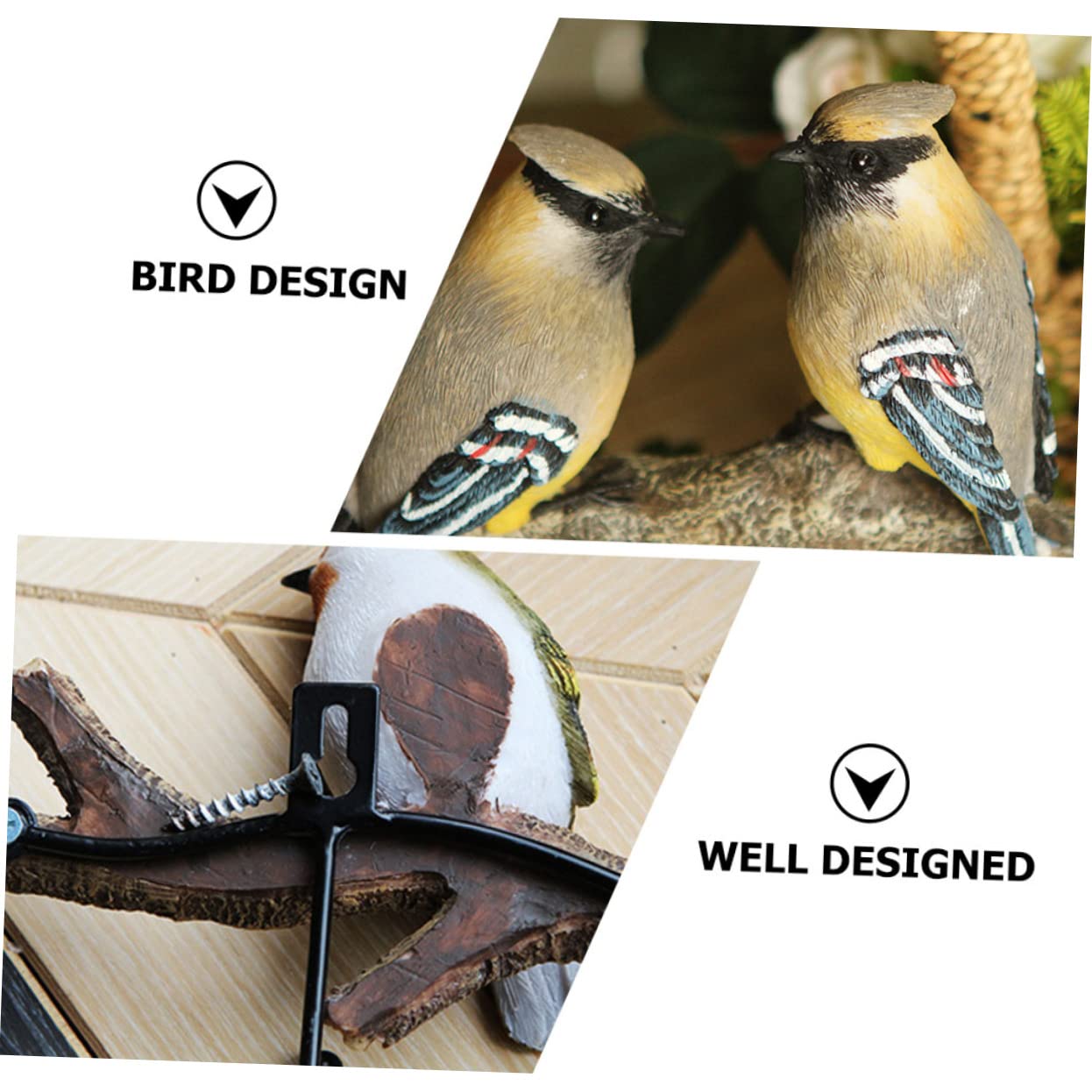 GLEAVI Ganci Da Parete Decorativi in Resina a Forma Di Uccelli, Appendiabiti e Porta-cappelli Rustici in Legno, Set Da 2 Pezzi Per Ingresso, Soggiorno e Camera Da Letto