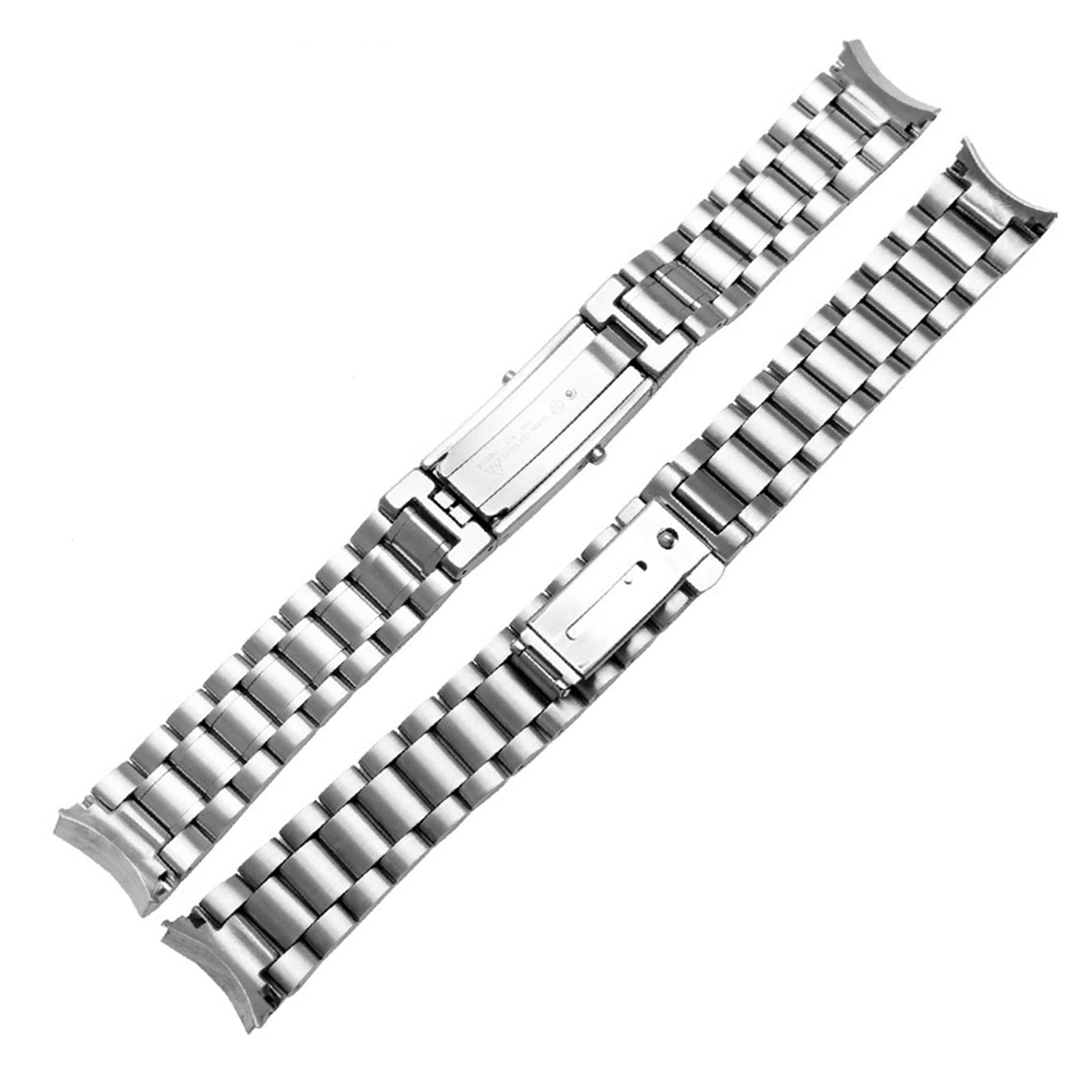 Uhrenarmband， Massives Edelstahlarmband mit gebogenem Ende for Uhren