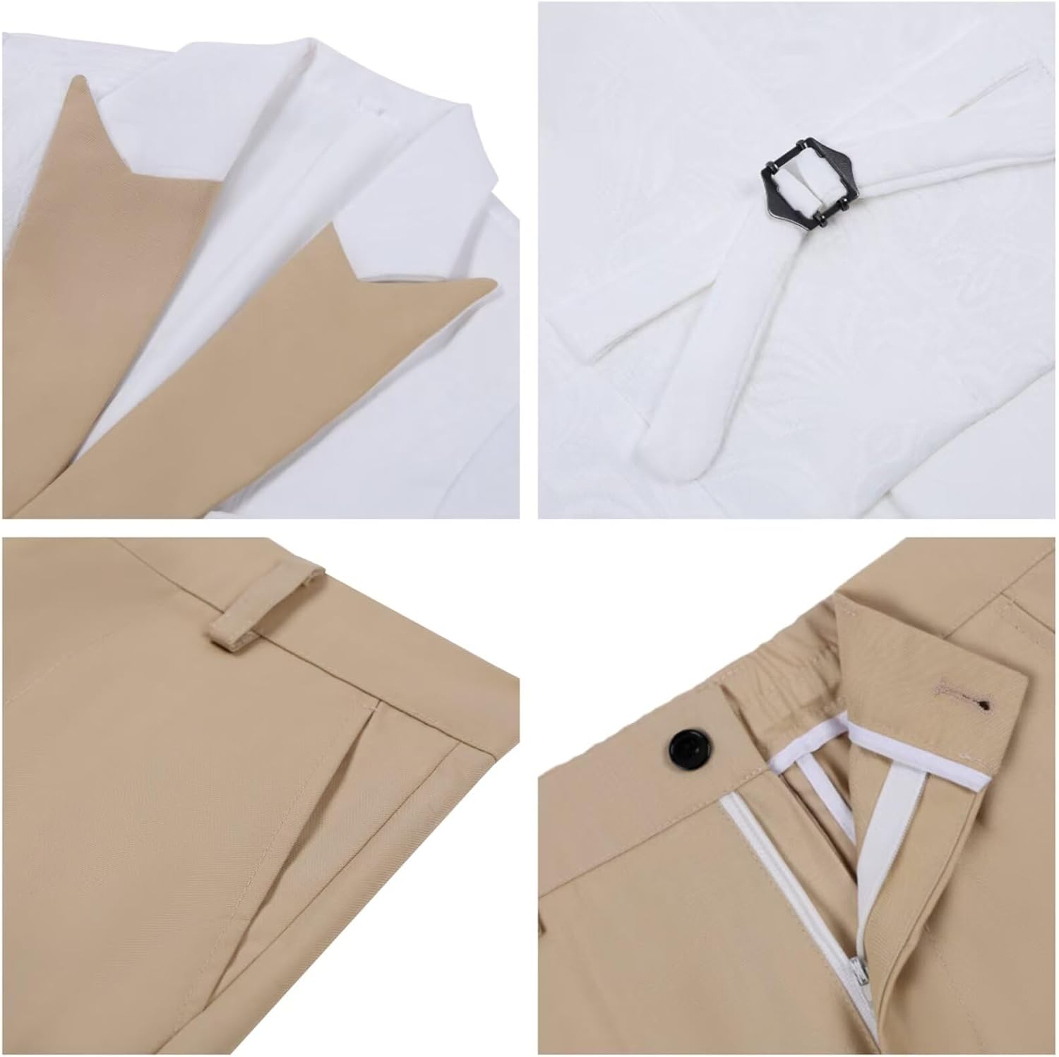 Boys Tuxedo Suit Jacquard Slim Fit 3 Piece Kids Tuxedo Suits for Boys Formal Wedding Suit Blazer Vest Pants - Image 5