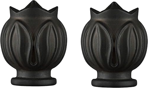 Ciata Terminales de lámpara decorativos, acabado floral de bronce aceitado de 1-1/2 pulgadas (paquete de 2)