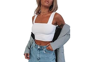 Abardsion Women's Sexy Sleeveless Skinny Strappy Crop Tank Top 2024