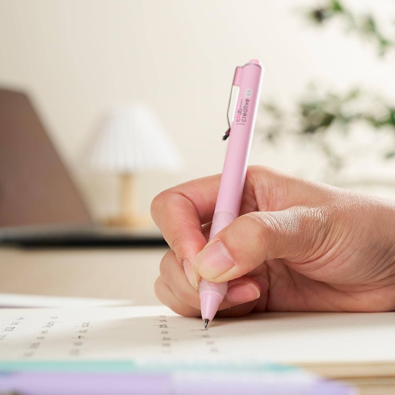 Bolígrafos, bolígrafos de gel, bolígrafos negros de 0.5 mm, bolígrafos de escritura suave de punta fina para mujer, juego de 12 accesorios de escritorio, bolígrafo pastel