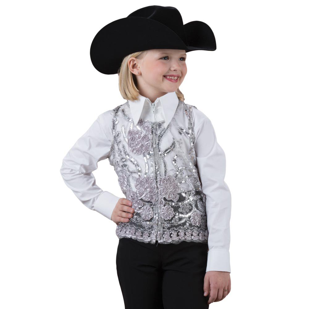 rods girls39 silver lace sequin show vest