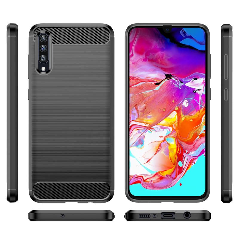 Image of Hybrid Carbon Fiber Back Case for Samsung Galaxy A70S / A70 (Black)