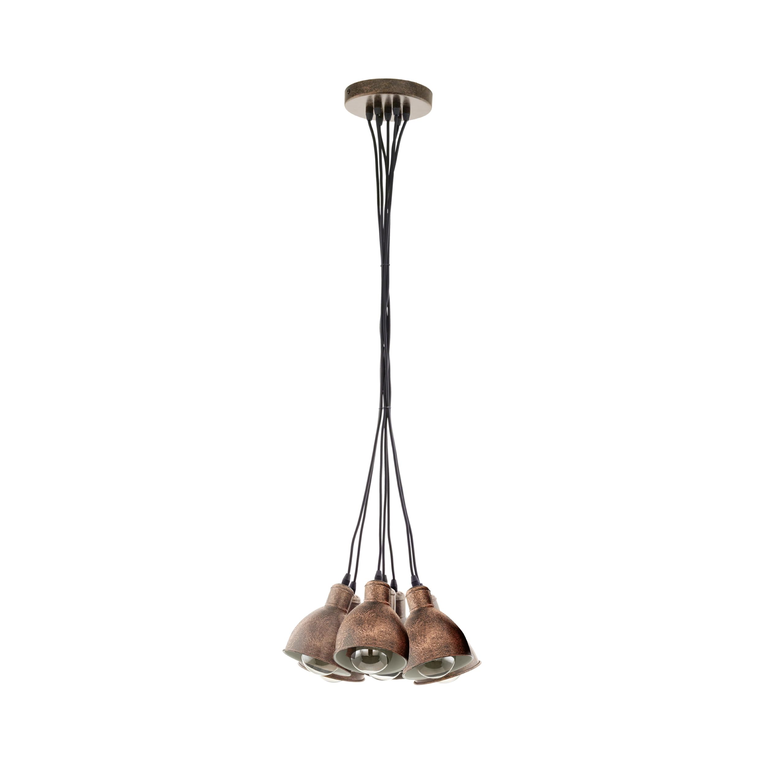 Eglo Pendant Light Priddy 1, Seven-Bulb, Antique Copper