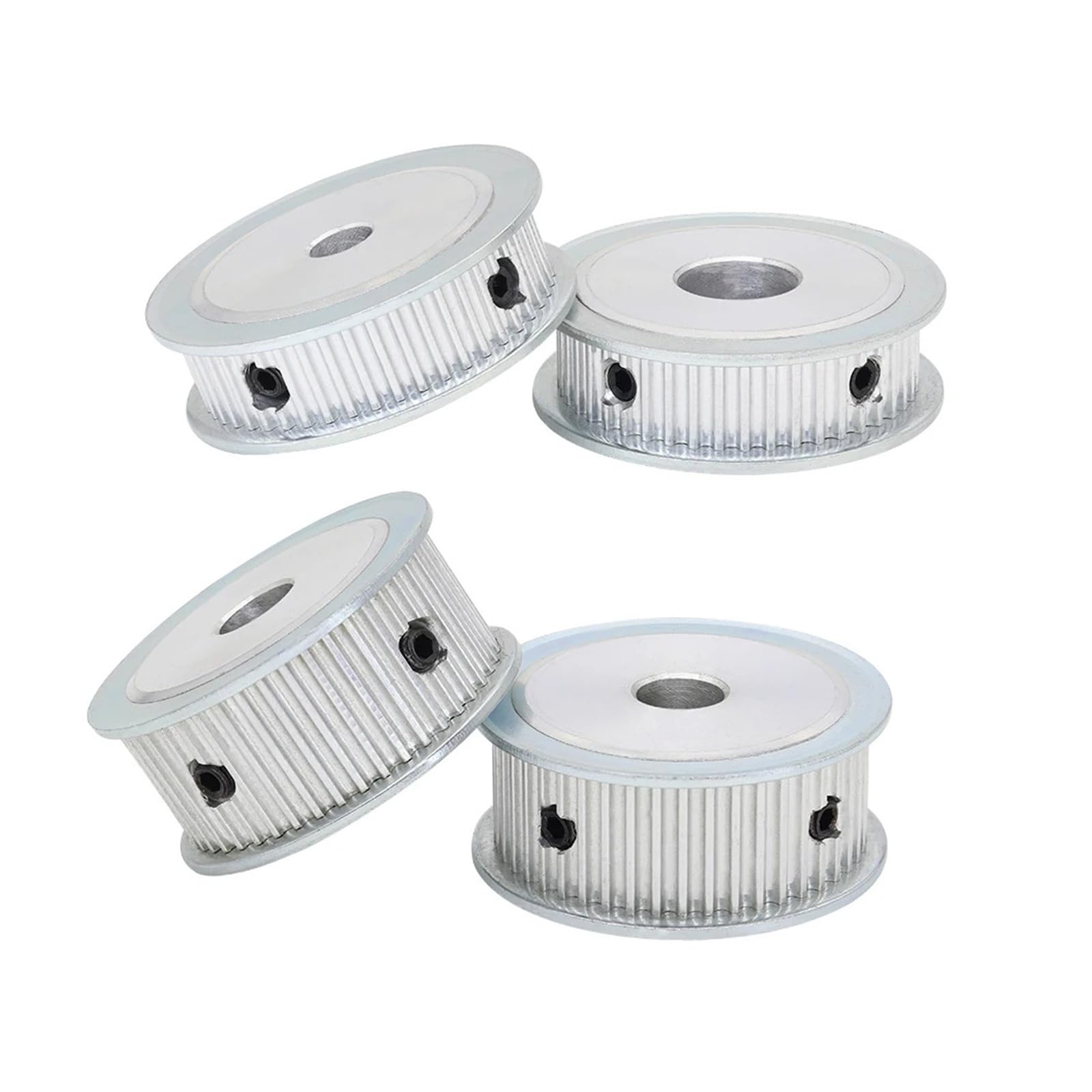 Poulie de moteur 46T, pas de 3mm, dents en Arc circulaire, alésage 5-28mm, poulie en alliage, Double face, ceinture plate, largeur 10/15mm, 46 dents(18 mm,2 pieces,Belt width 15 mm)