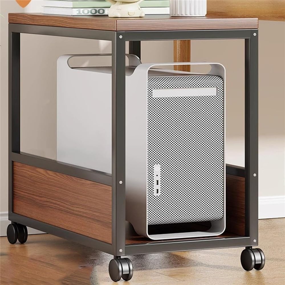 Podstawka pod CPU Stojak na komputer PC Tower 2 Tier z kółkami, stojak na procesor, metalowa rama, mobilny uchwyt na procesor do biura domowego Uchwyt CPU