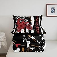 Vista 6 de Juego de edredón de motocross para adolescentes, juego de ropa de cama con bandera estadounidense, edredón de plumón para deportes extremos