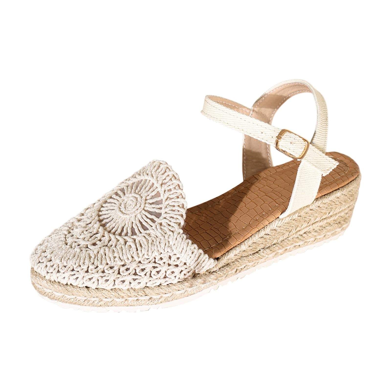 Generico Sandales CompenséEs Femme Confortables LéGèRes AntidéRapantes Semelle Souple Respirantes Chaussures Femme éTé Mode Mules OrthopéDiques Coupe Large Ville Plage