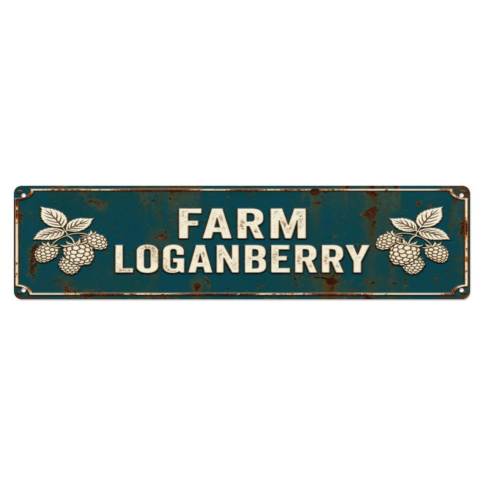 Metal Tin Sign FARM LOGANBERRY Vintage Berry Rustic Farmhouse