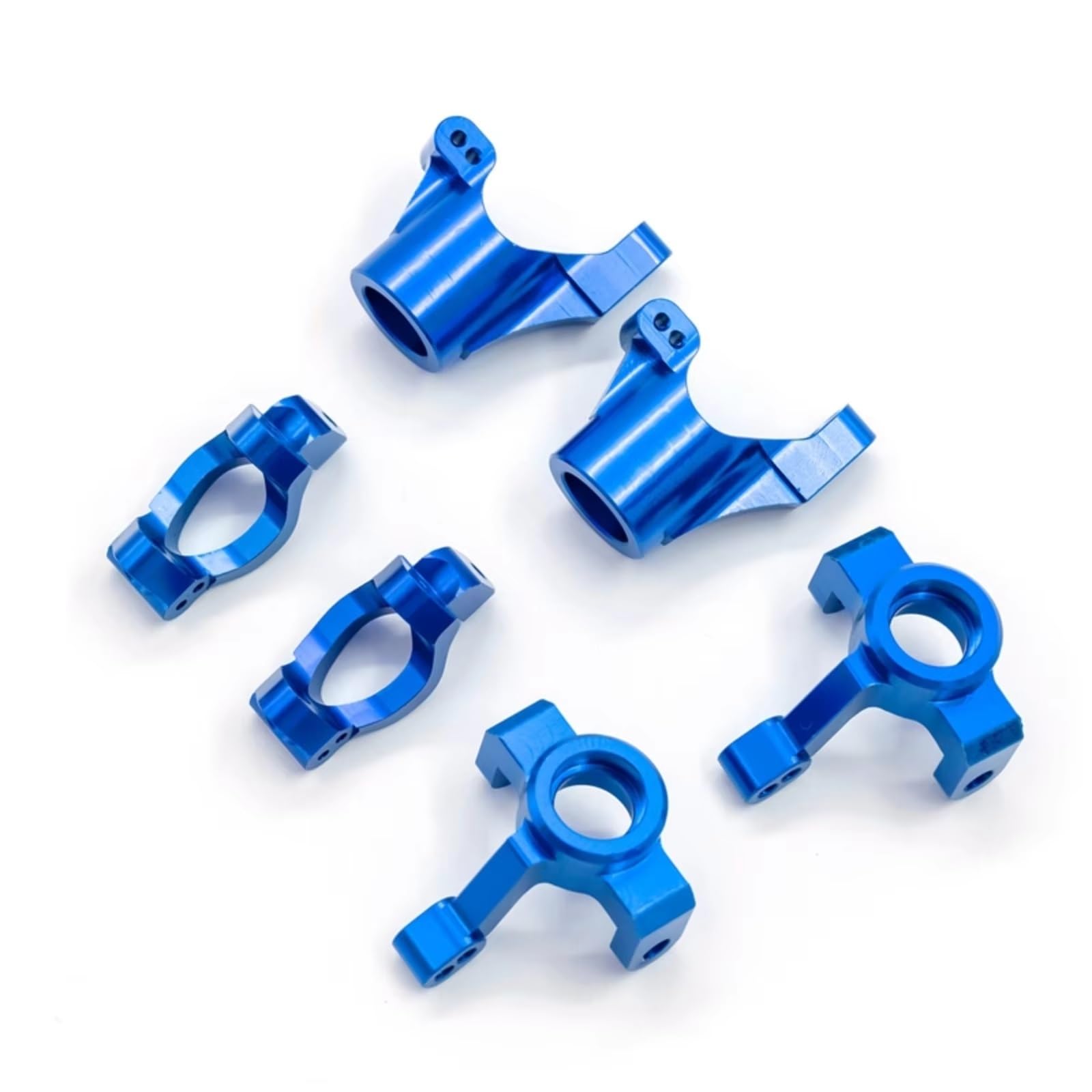 Accesorios Coches RC Compatible con TRAX4 para LaTx para Teton para Desert 1/18 RC Coche Bloques De Ruedas De Aluminio C-Hubs Bloque De Dirección Portaejes Conjunto De Tazas(Blue)