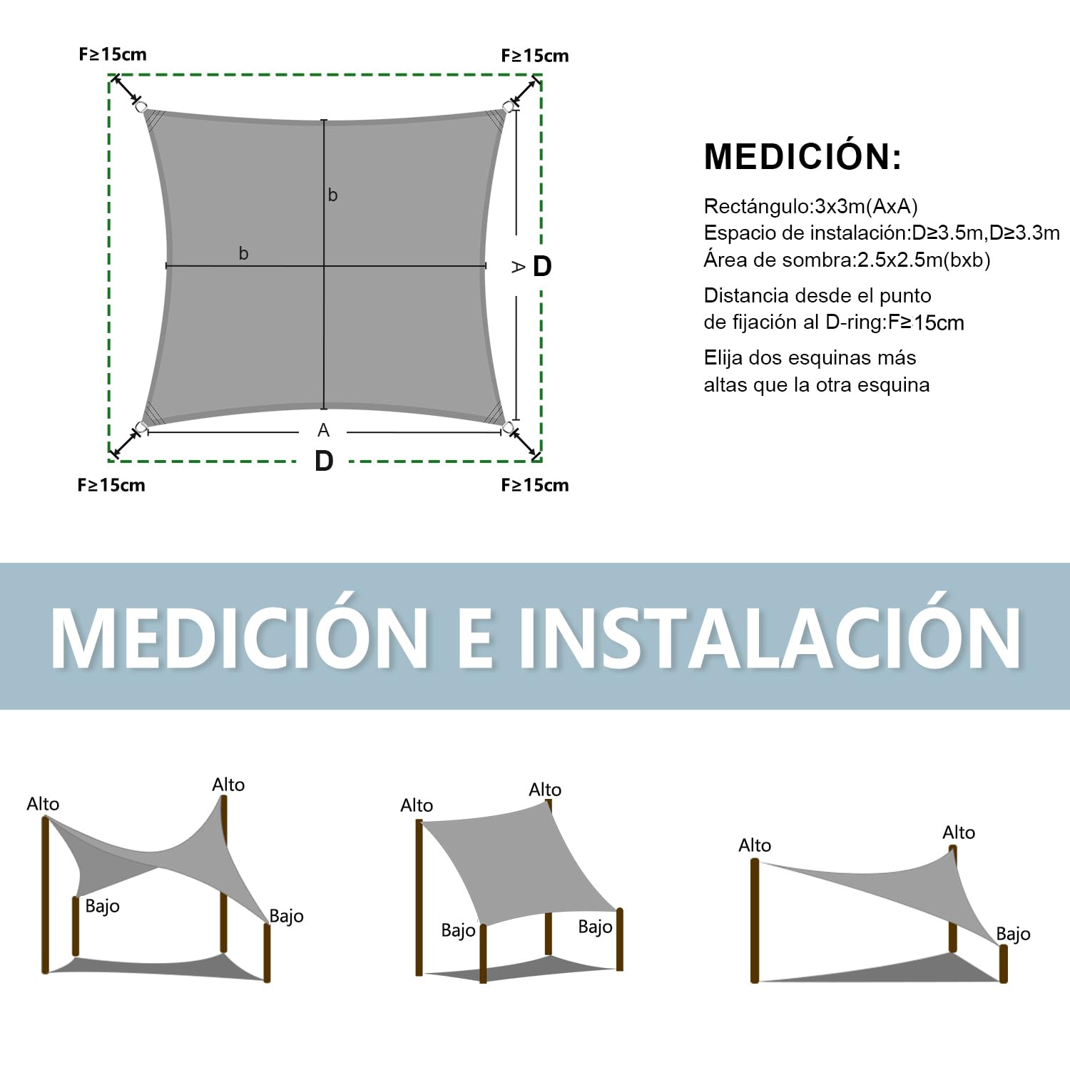 LOVE STORY Toldo Vela de Sombra 2x2m Rectangular Crema Toldos,Toldo de Tela Sombra Curvada,Transpirable Permeable (HDPE) con Protección 95% UV para Patio Exterior, Porche, Jardín