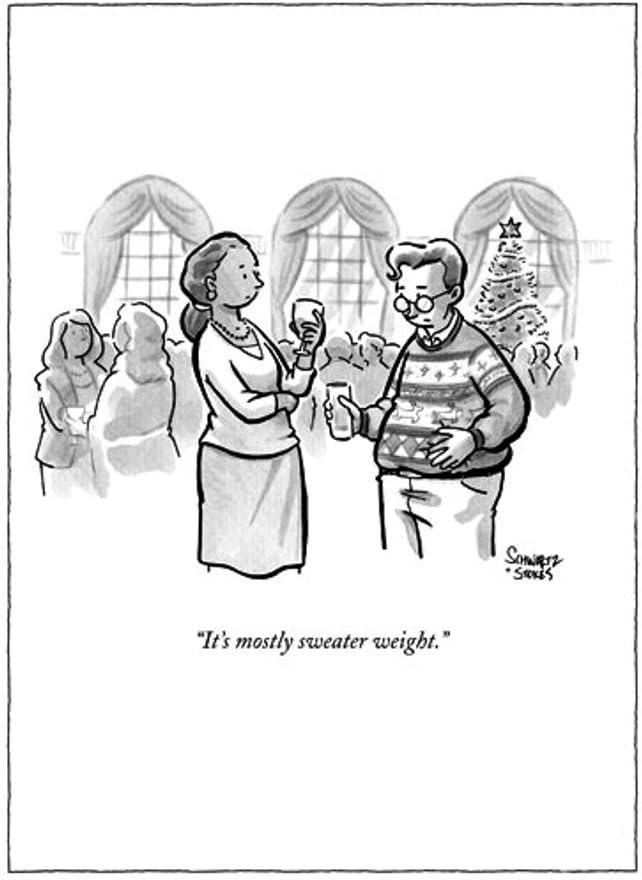 Funny The New Yorker Sweater Weight Christmas Card Humour Xmas Cards