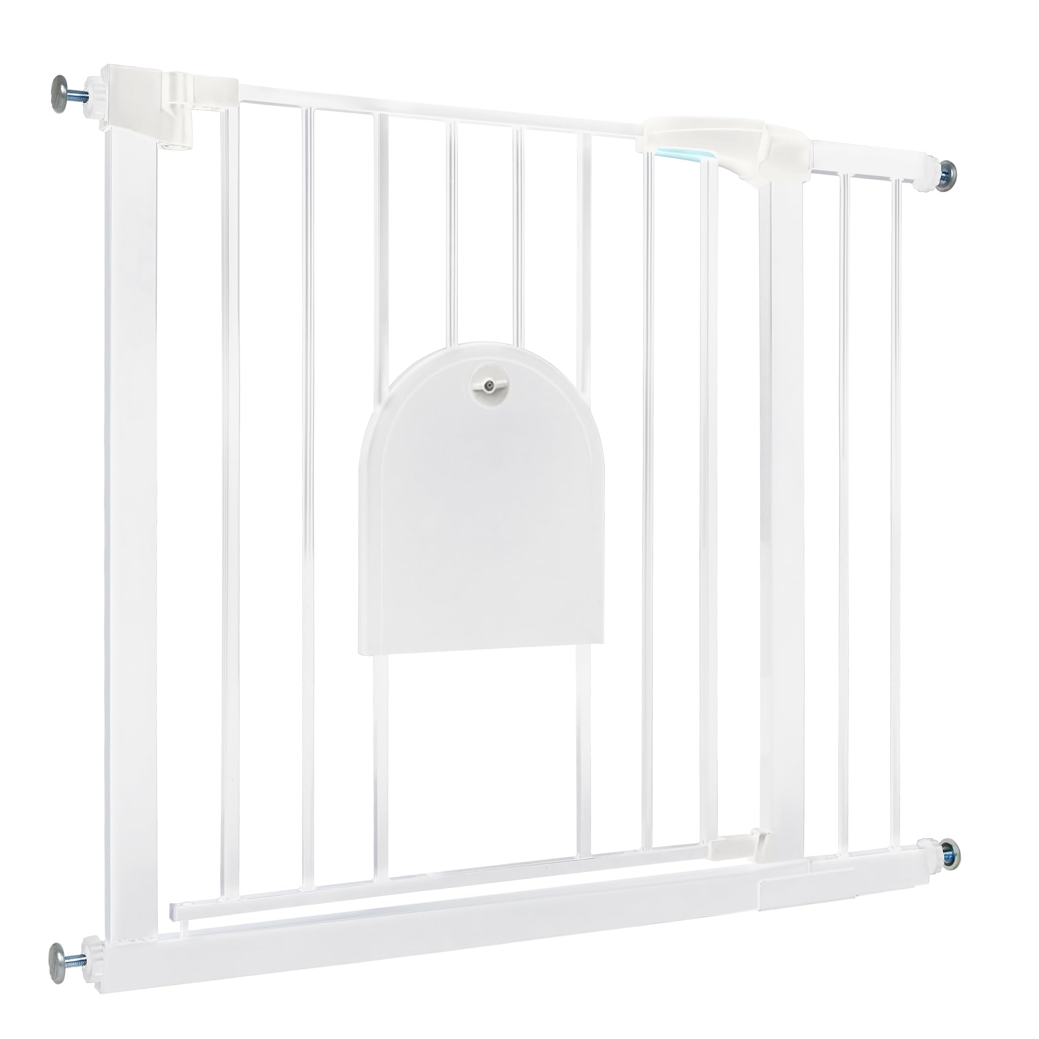 FIVMEN Barrera de Seguridad para Puerta y Escalera Puerta de Seguridad para Bebés Sin Perforaciones Cierre Automático Valla Seguridad Infantil con Puerta para Perros y Gatos, 85-95 cm Blanco