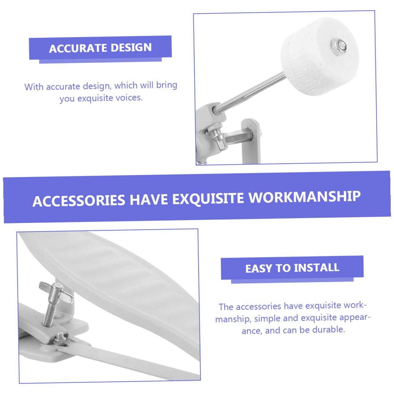PartyKindom Pedale Singolo per Cassa Martello Resistente, Accessorio per Batteria in Metallo Compatibile Set Acustici ed Elettronici