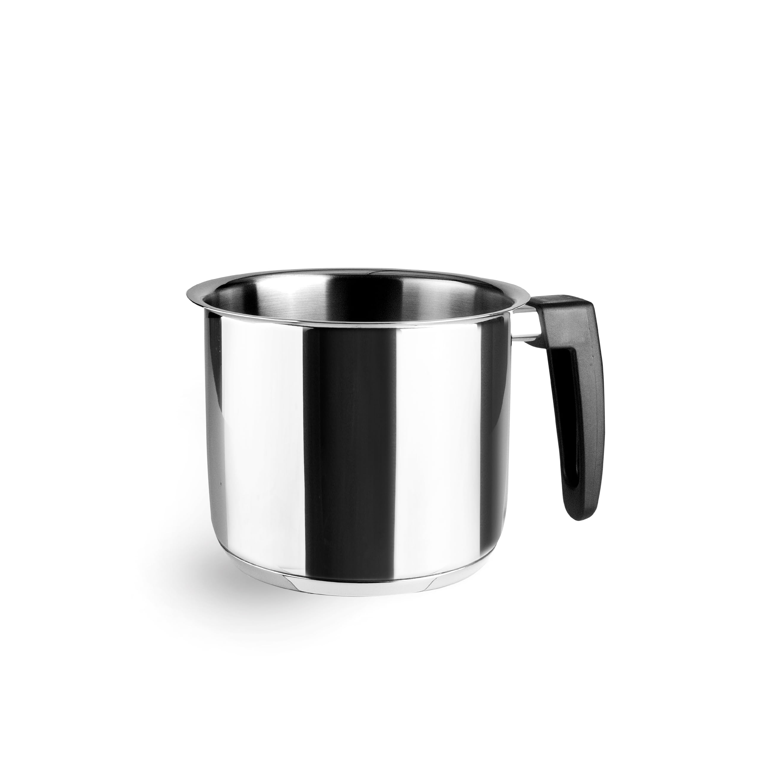 Lacor - 80714 - Pote Cilíndrico Caliza, Acero Inoxidable 18/10, Mango Baquelita, Triple Fondo Difusor, Compatible Inducción, Lavavajillas, ø14cm, 1.5 Litros