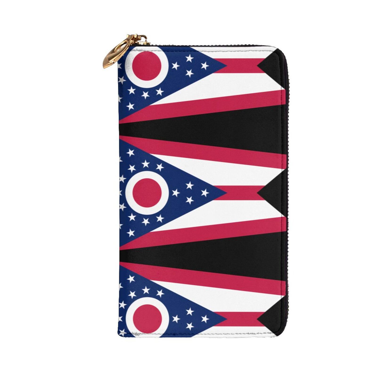 HerYng Ohio State Flag Long Zip Clutch Wallet - Unisex Phone Case with Credit Card Slots, Coin Compartment, Cash Slot