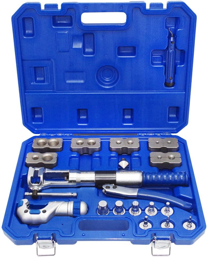 2 in 1 Generic Hydraulic Tube Expanding & Flaring Swaging Kit, HAVC Tool Set with Portable Carrying Case, Easy to Use for Residential and Commercial