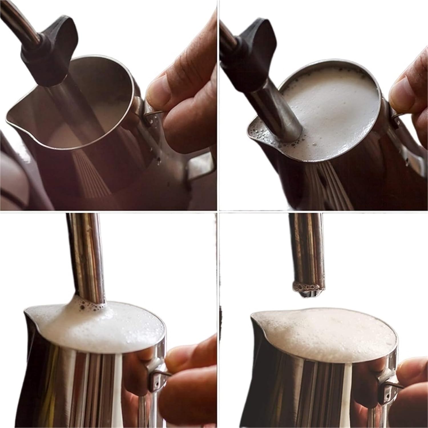 Compatible for Standard Espresso Machines Stainless Steel Milk Frothing Pitcher 350ml 600ml 900ml Latte Cappuccino Coffee Jug(600ml)