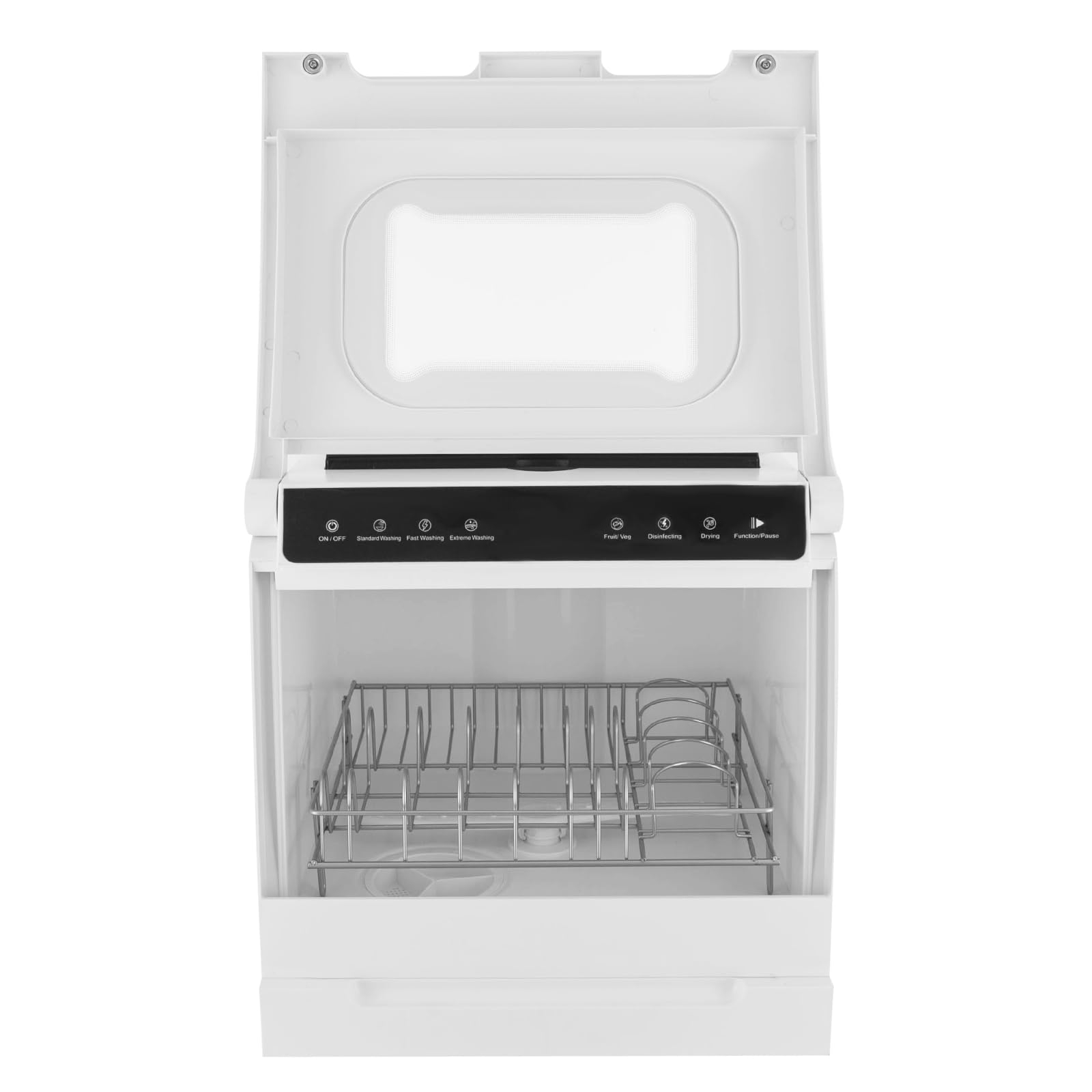 Lavastoviglie Portatile Da Banco Con Quattro Modalità Di Lavaggio, Lavaggio Standard, Rapido, Estremo E Frutta E Verdura, 360° Doppia Vaporizzazione, Mini, Bianco